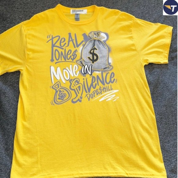 Dope Skill Yellow Graphic T Shirt Large - Picture 1 of 4